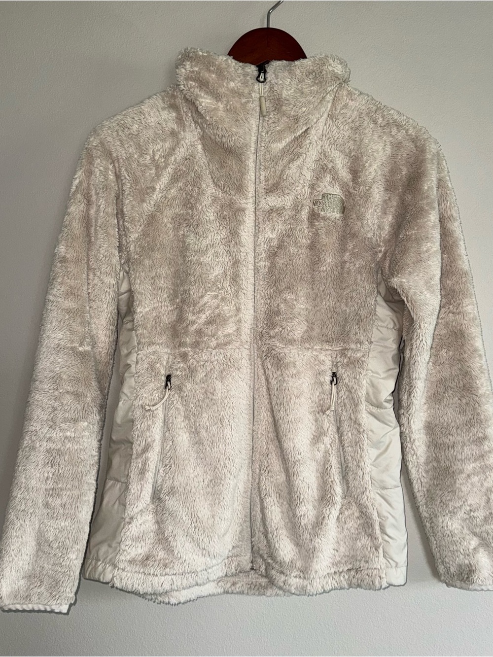 The North Face Osito Hybrid Fleece Full Zip Jacket Cream White Size Small